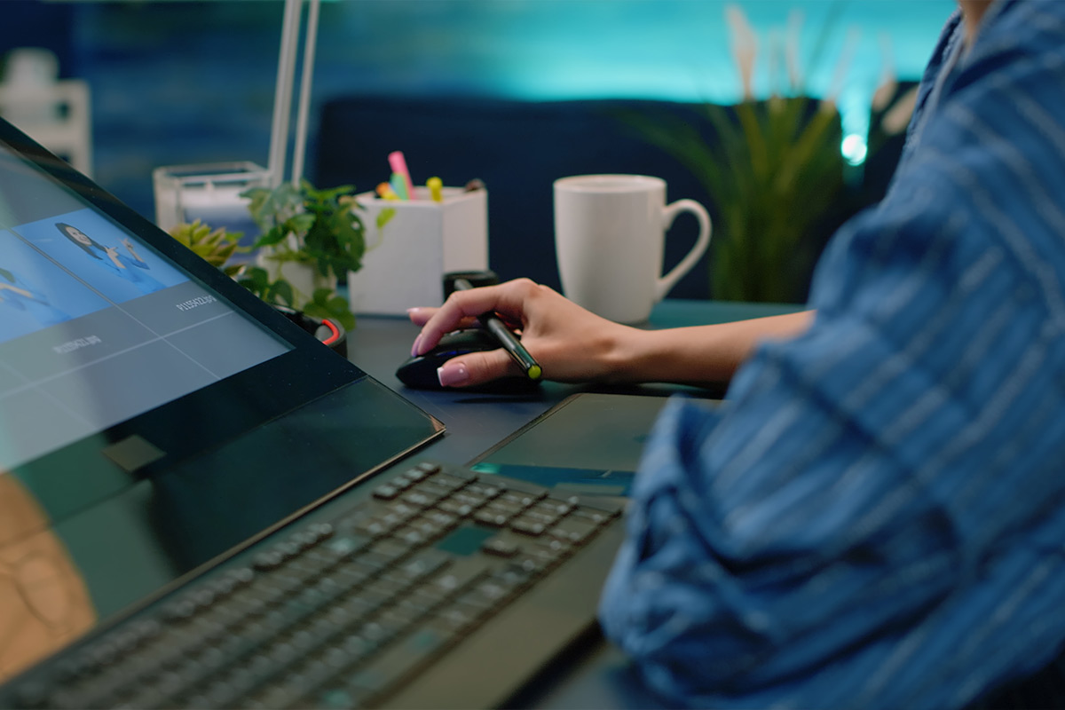 écran d'ordinateur d'un graphiste